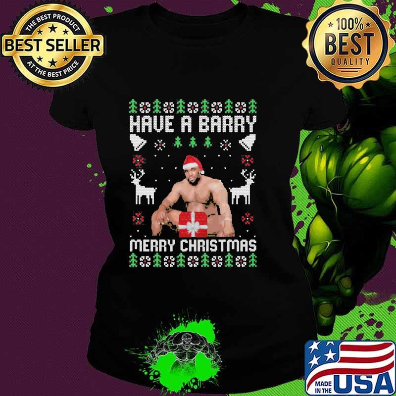 Official Have A Barry Merry Christmas Funny Barry Wood Meme Ugly Christmas Shirt Ladies tee Official Have A Barry Merry Christmas Funny Barry Wood Meme Ugly Christmas Shirt Ladies tee