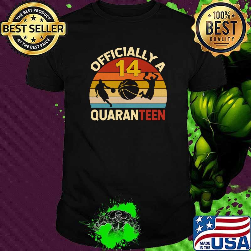 Officially Quaranteen 14th Birthday Basketball Vintage Shirt