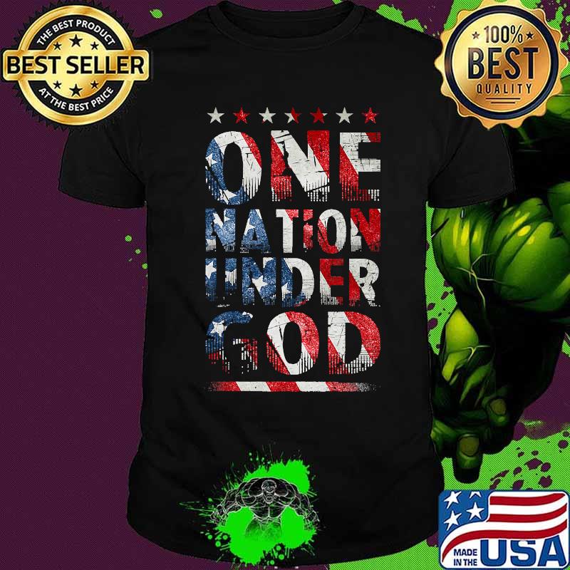 One Nation Under God American Flag Stars Patriotic Shirt