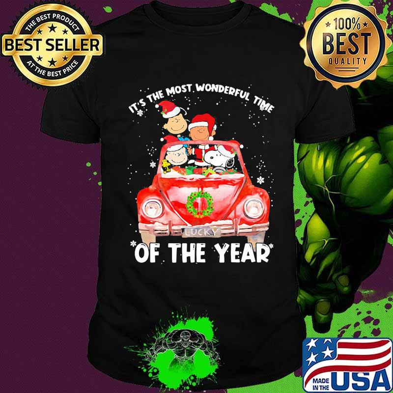 Peanuts snoopy woodstock sally brown it's the most wonderful time of the year shirt