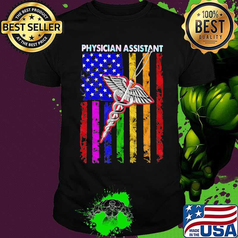 Physician Assistant Emt American Flag Hologram Colors Shirt