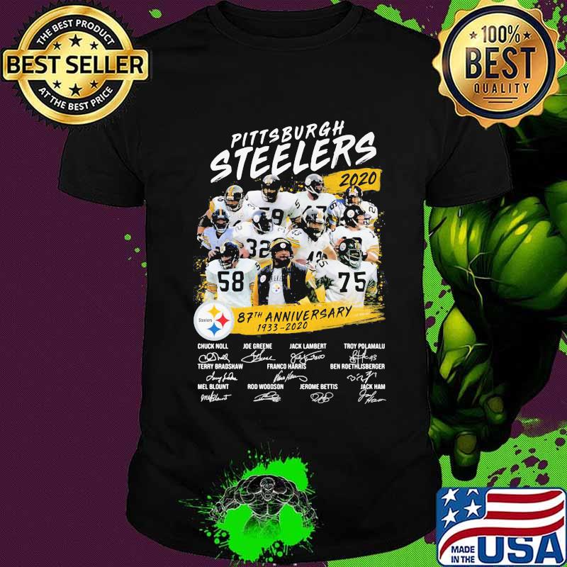 Pittsburgh Steelers 87th Anniversary 1933 2020 Steelers Signuature Team Shirt