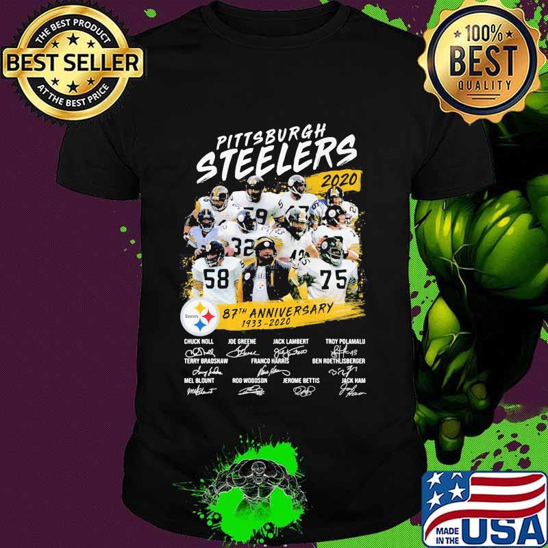 Pittsburgh steelers 87th anniversary 1933 2020 thank you for the memories signatures shirt
