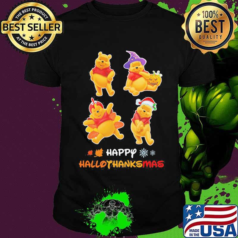 Pooh happy hallothanksmas shirt
