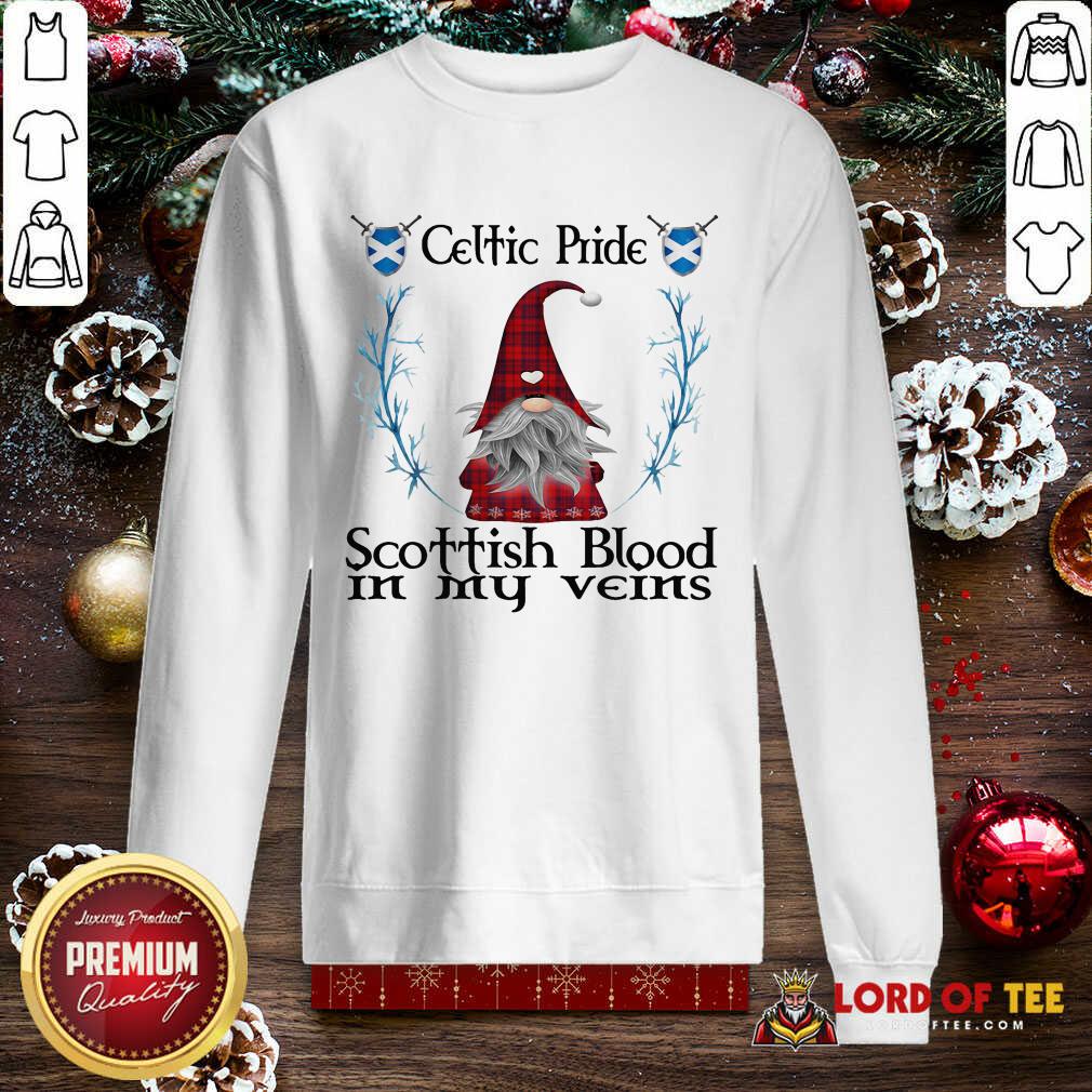Premium Gnome Celtic Pride Scottish Blood In My Veins Shirt