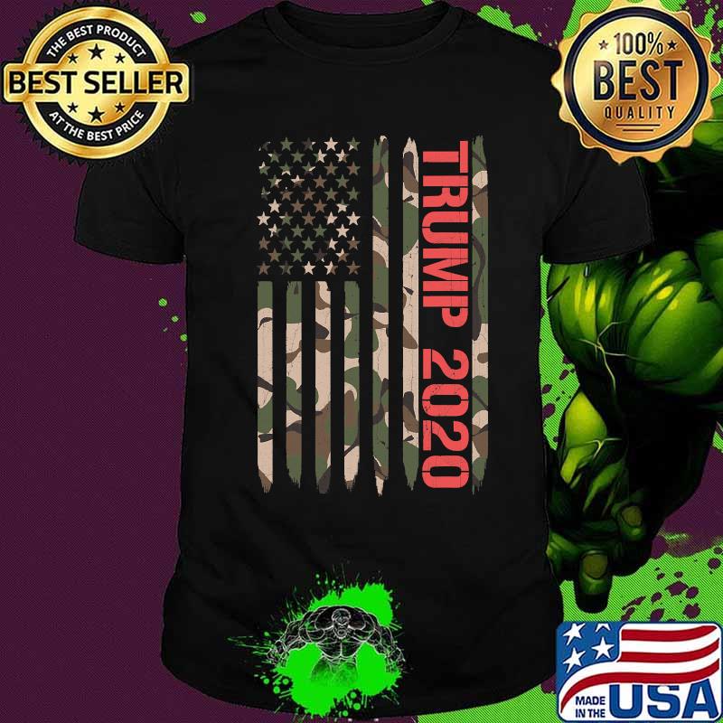 President Trump 2020 American Flag Vintage Camouflage Design Patriotic Shirt