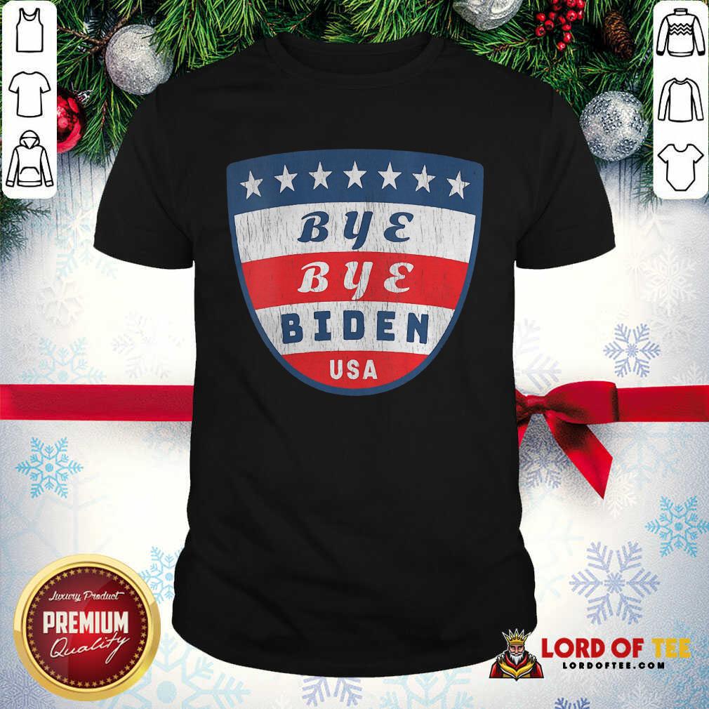 Pretty Bye Bye Biden USA Flag Shield Shirt