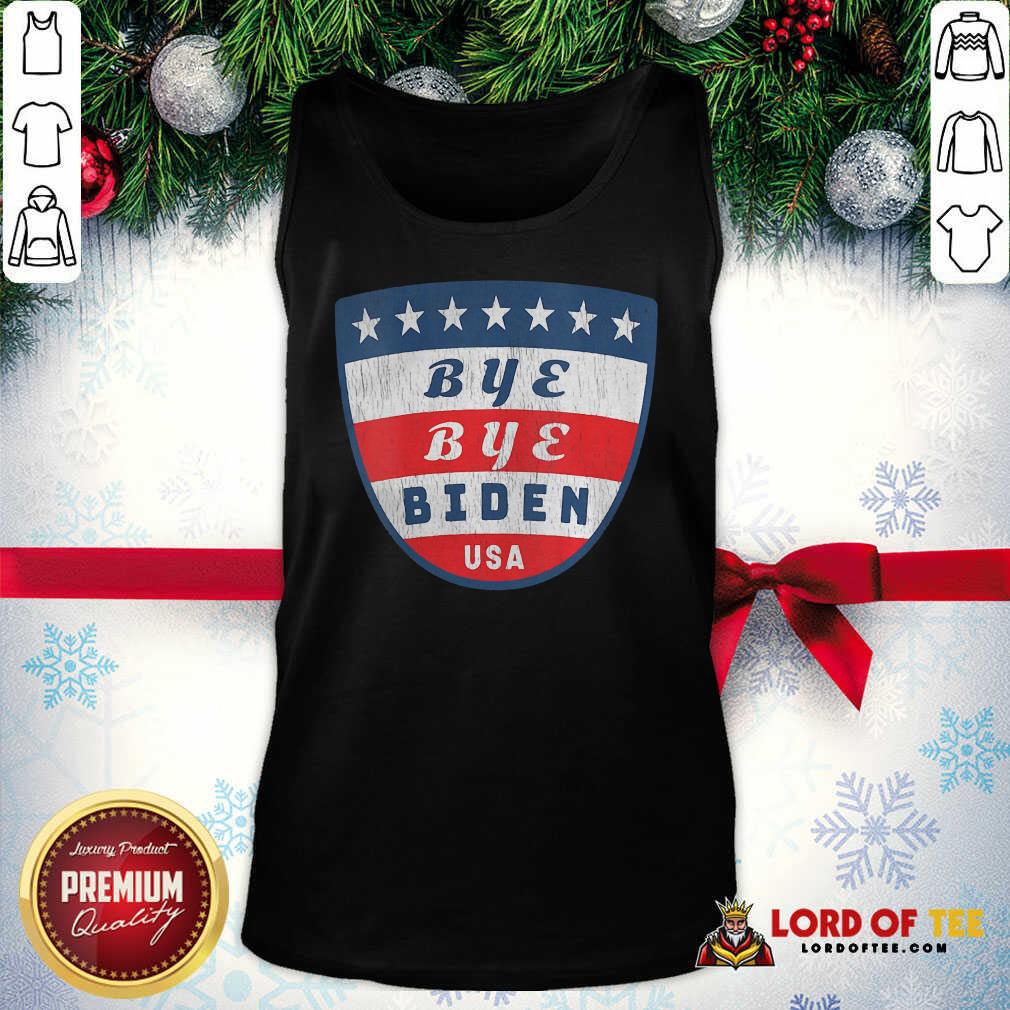 Pretty Bye Bye Biden USA Flag Shield Shirt