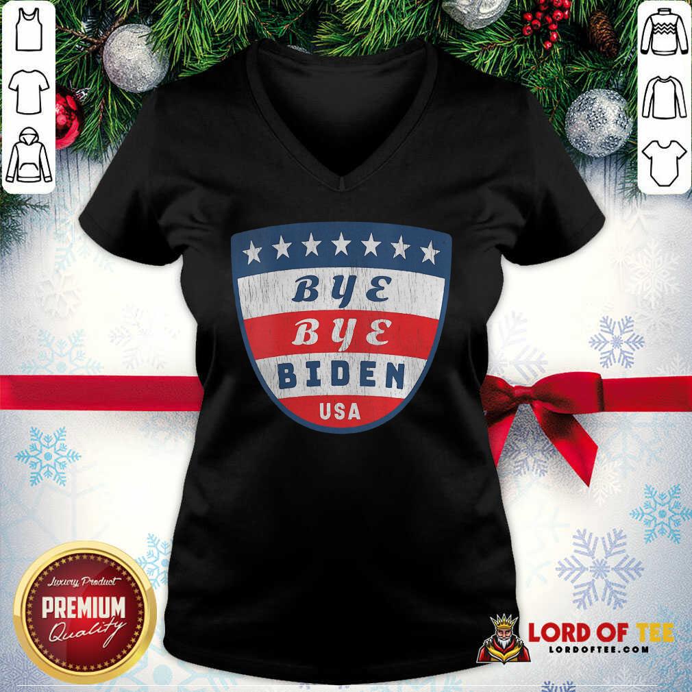 Pretty Bye Bye Biden USA Flag Shield Shirt