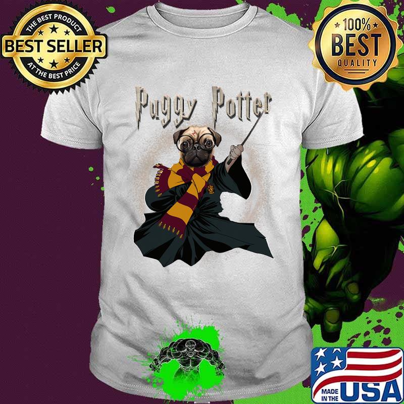 Puggy Potter Magic Wizard Pug Funny Puggy Pug Shirt