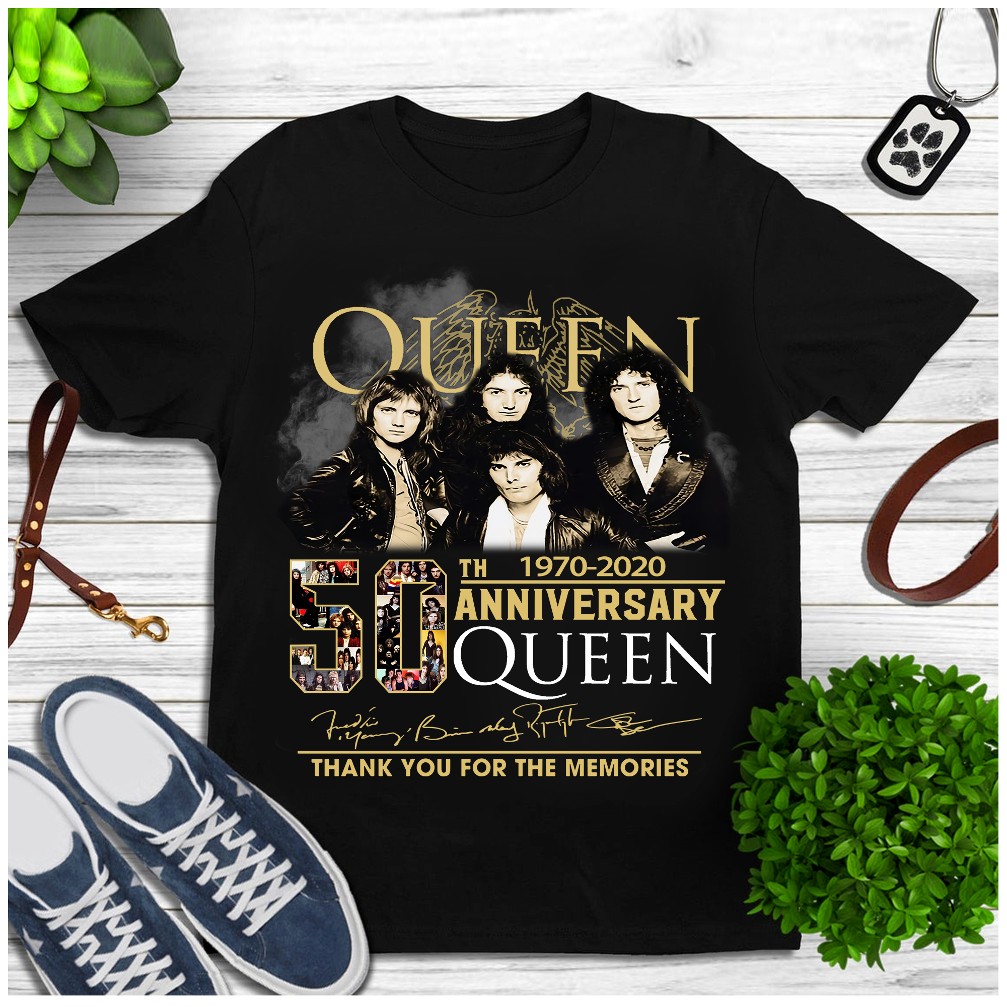 Queen 50th Anniversary 1970-2020 Thank You For The Memories T-shirt Hoodie Tank Top Size Up To 5xl