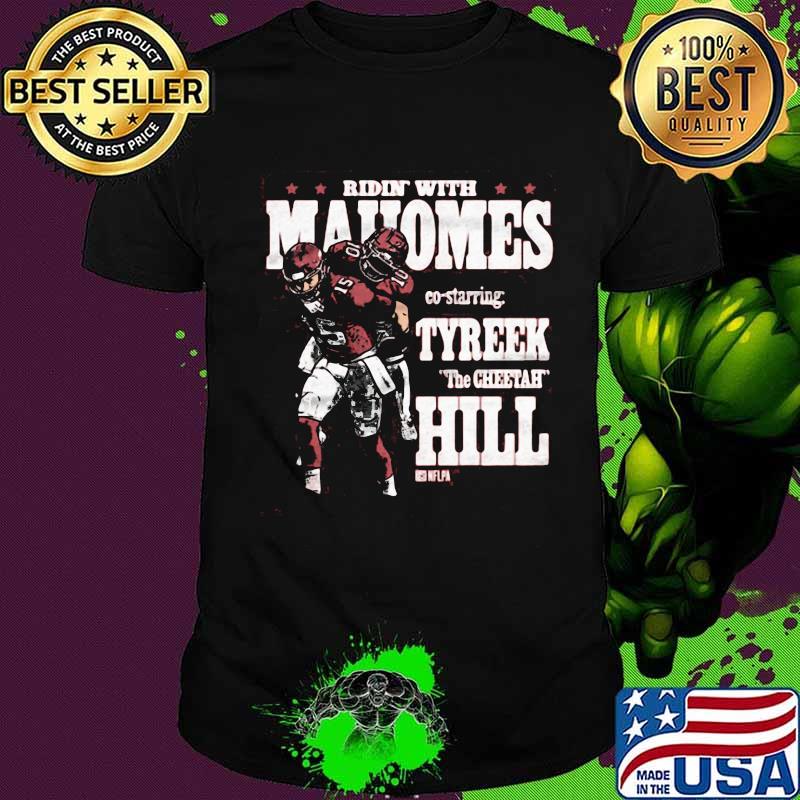 Riding with mahomes co staring tyreek the cheetah hill nfl football shirt