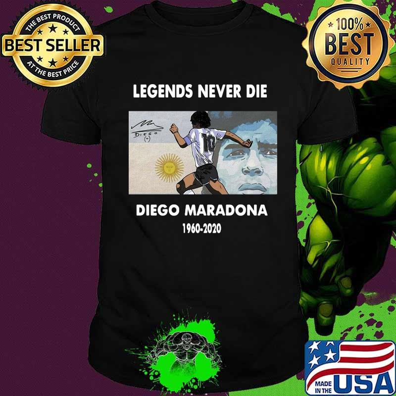 Rip Legends Never Die Diego Maradona 1960 2020 Sun Signature Shirt