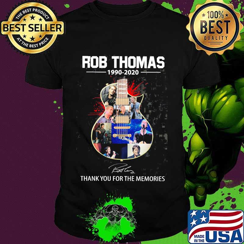 Rob thomas 1990 2020 thank you for the memories signatures guitar shirt