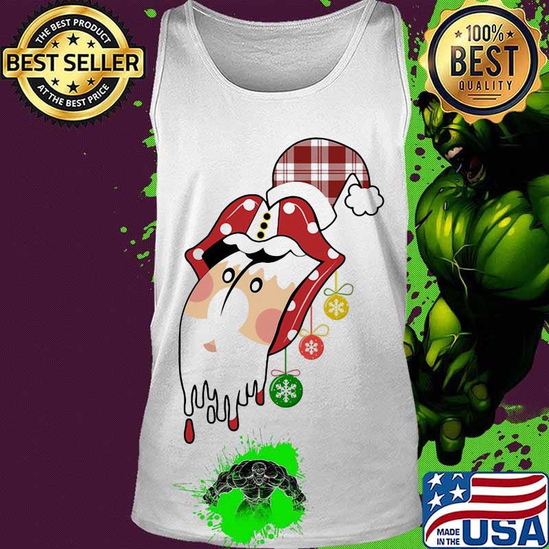 Santa Clause Rolling Stones Merry Christmas Shirt Tank top Santa Clause Rolling Stones Merry Christmas Shirt Tank top