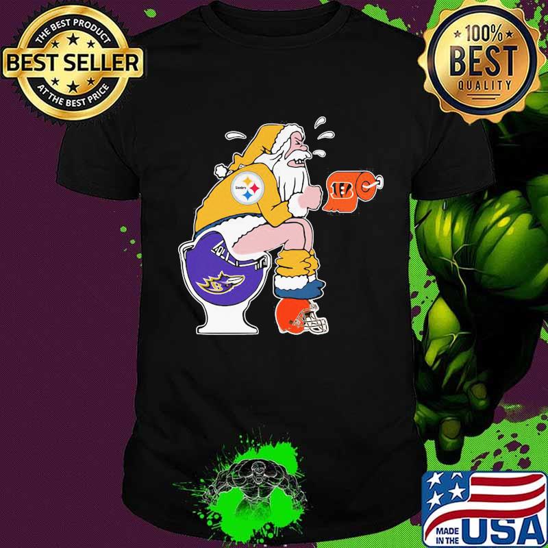 Santa Clause Toilet Paper Steelers Merry Xmas Shirt