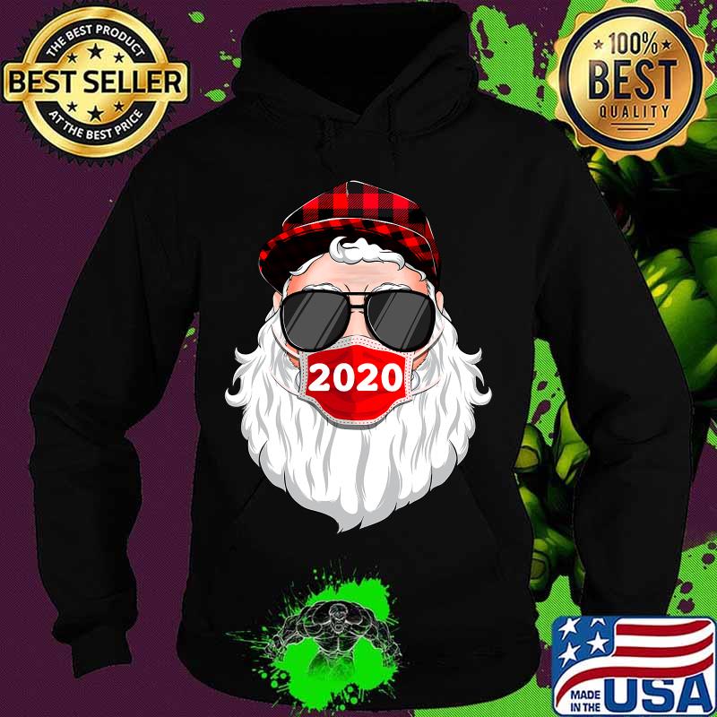 Santa With Face Mask Christmas 2020 Family Pajamas Xmas Shirt Hoodie Santa With Face Mask Christmas 2020 Family Pajamas Xmas Shirt Hoodie