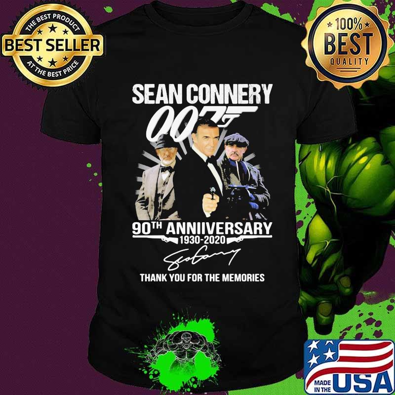 Sean connery 007 90th anniversary 1930 2020 thank you for the memories signature shirt