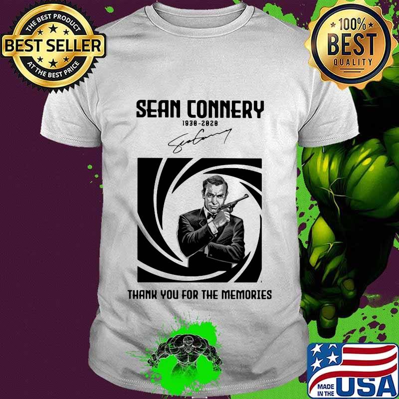 Sean connery 1930 2020 thank you for the memories signature shirt