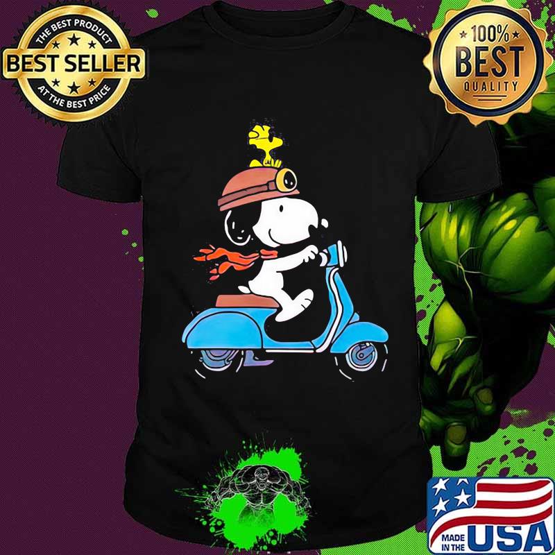 Snoopy And Woodstock Ride Motorbike Shirt