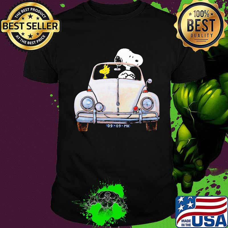 Snoopy and woodstock riding car 09 09 mk vintage shirt