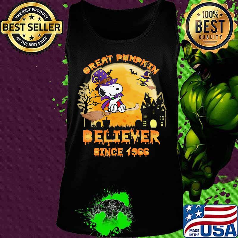 Snoopy And Woodstock Witch Great Pumpkin Believer Since 1966 Halloween Shirt Tank top Snoopy And Woodstock Witch Great Pumpkin Believer Since 1966 Halloween Shirt Tank top