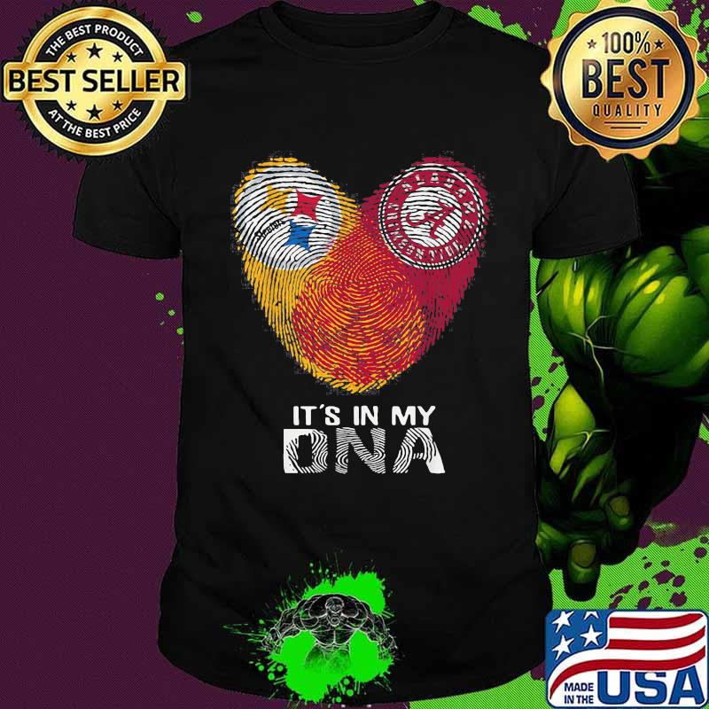 Steelers Alabama Crimsontide It’s In My Dna Heart Fingerprints Shirt
