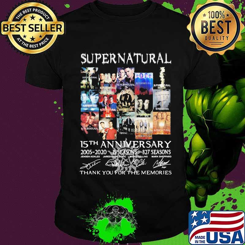 Supernatural 15th Anniversary 2005 2020 317 Seasons Thank You For The Memorie Signuature Shirt