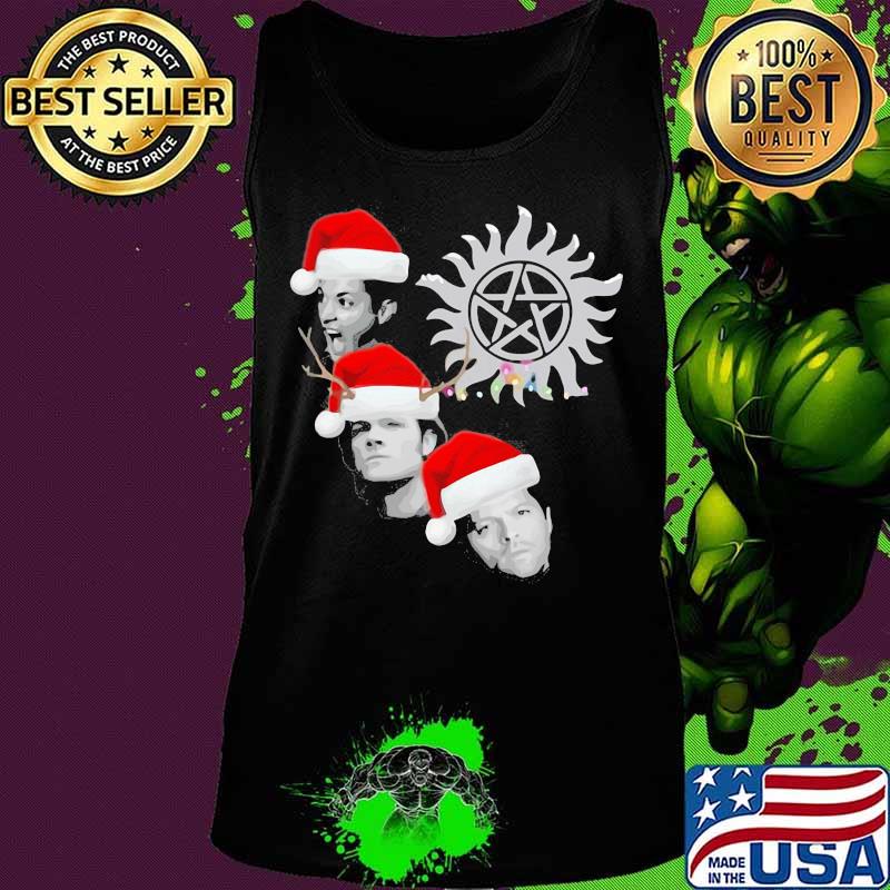 Supernatural characters hat light merry christmas s Tank top Supernatural characters hat light merry christmas s Tank top