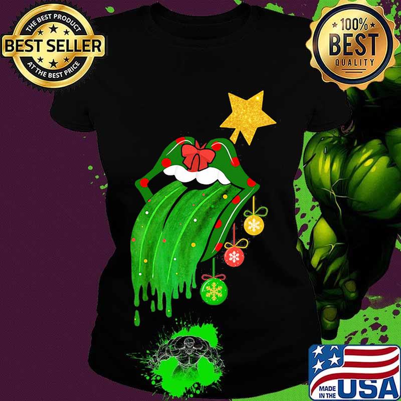 Symbol Rolling Stones Star Merry Xmas Shirt Ladies tee Symbol Rolling Stones Star Merry Xmas Shirt Ladies tee