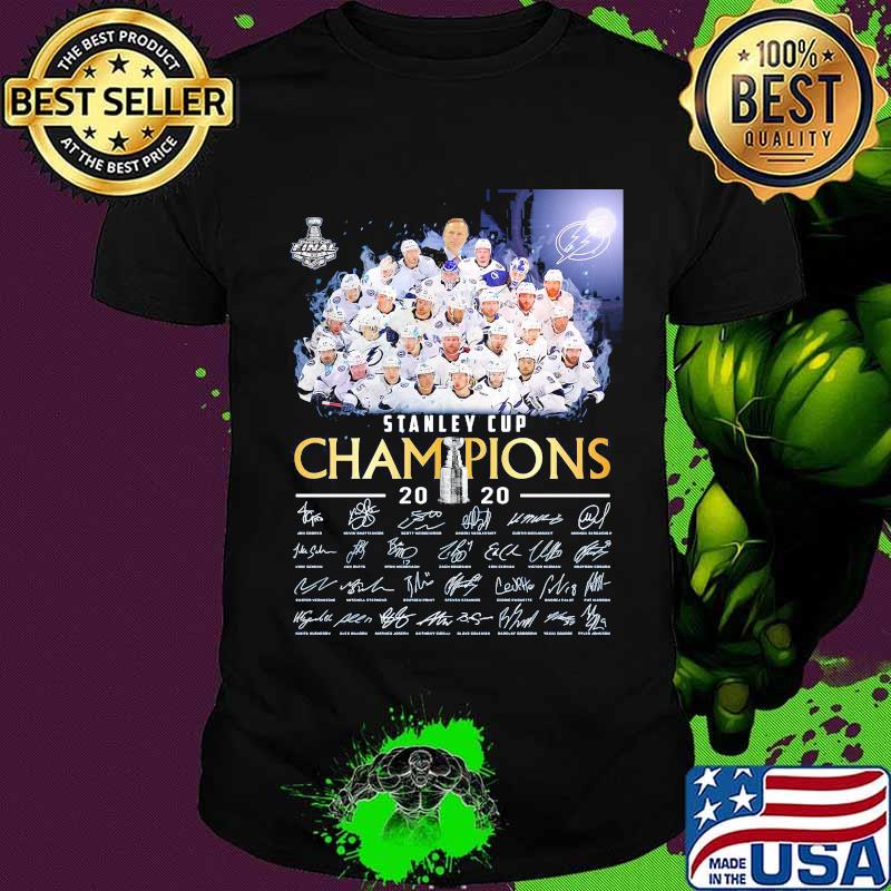 Tampa bay lightning stanley cup champions 2020 signatures shirt