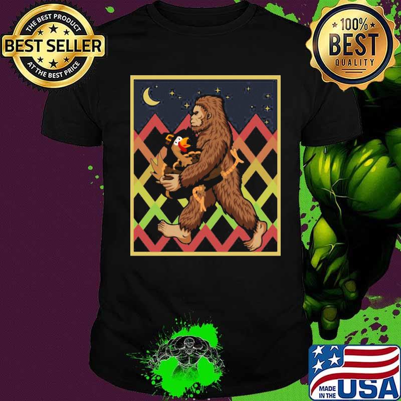 Thanksgiving day turkey bigfoot moon shirt Thanksgiving day turkey bigfoot moon shirt