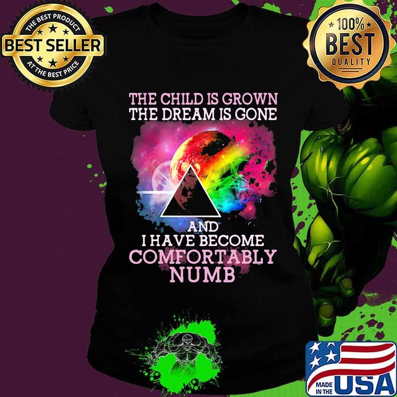 The Child Is Grown The Dream Is Gone I Have Become Comfortably Numb Pink Floyd Moon Lgbt Shirt Ladies tee The Child Is Grown The Dream Is Gone I Have Become Comfortably Numb Pink Floyd Moon Lgbt Shirt Ladies tee