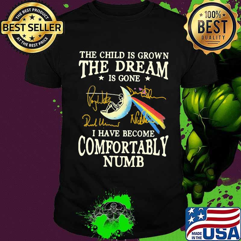 The child is grown the dream is gone i have become comfortably numb pink floyd signatures shirt