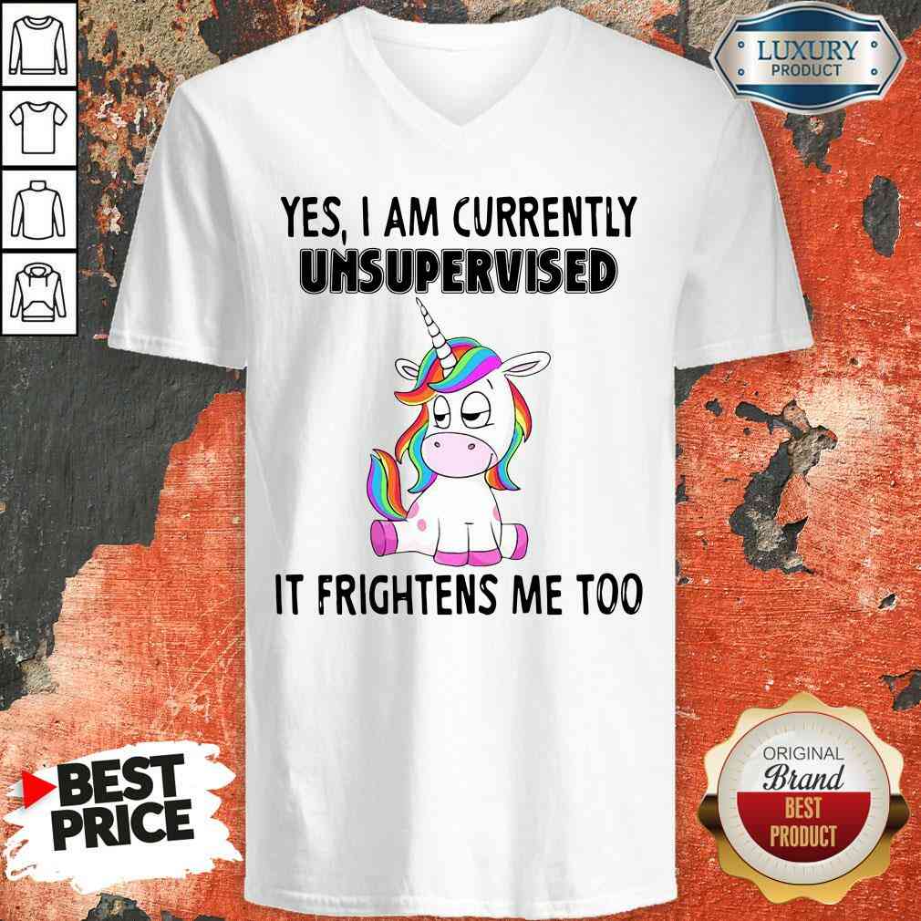 Unicorn Yes I Am Currently Unsupervised It Frightens Me Too Shirt
