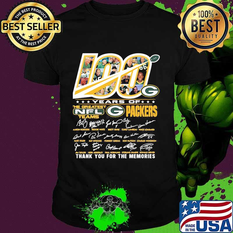 100 Years Of The Greatest Nfl Teams Packers Thank You For The Memories Signature Shirt