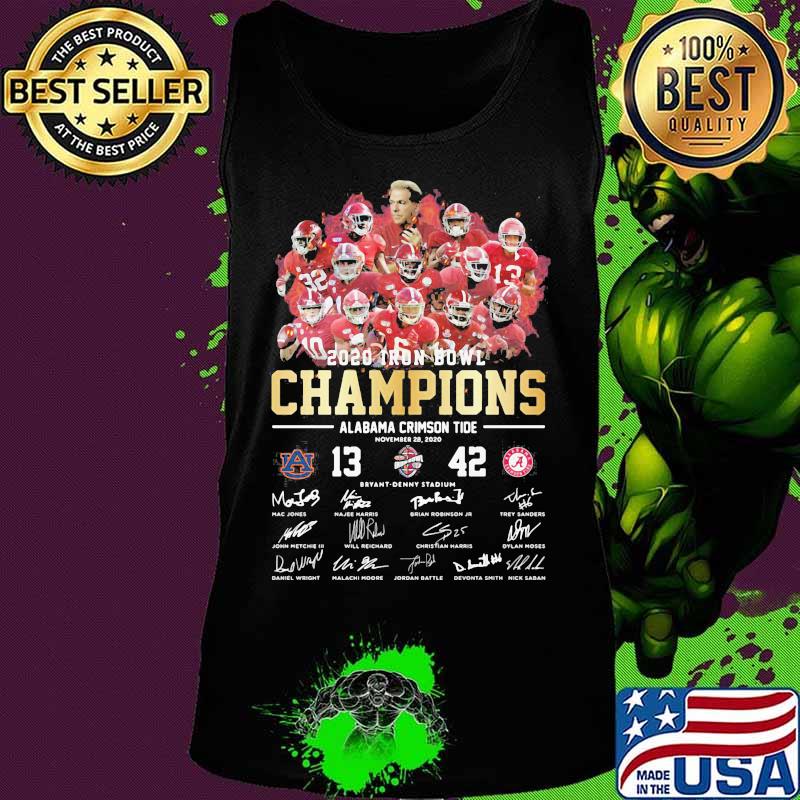 2020 Iron Bowl Champions Alabama Crimson Tide Win Signuature Shirt Tank top 2020 Iron Bowl Champions Alabama Crimson Tide Win Signuature Shirt Tank top