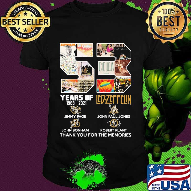 53 Years Of 1968 2021 led Zeppelin Thank You For The Memories Shirt