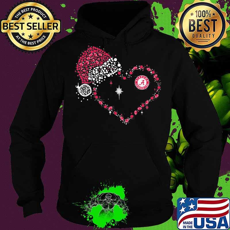 Alabama Crimson Tide Football Heart Snoopy Wear Santa Hat Christmas Shirt Hoodie Alabama Crimson Tide Football Heart Snoopy Wear Santa Hat Christmas Shirt Hoodie