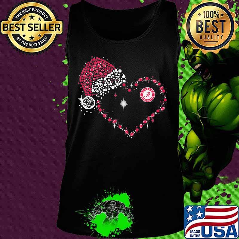 Alabama Crimson Tide Football Heart Snoopy Wear Santa Hat Christmas Shirt Tank top Alabama Crimson Tide Football Heart Snoopy Wear Santa Hat Christmas Shirt Tank top