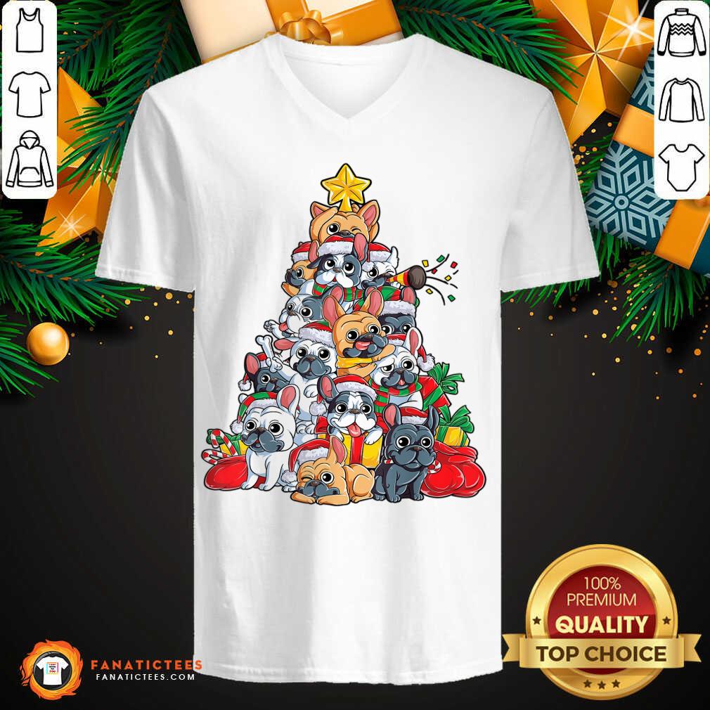 Awesome French Bulldog Christmas Tree Dog Santa Xmas Gifts T-Shirt