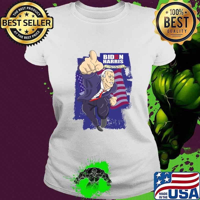 Biden Harris 2020 (Comic Style) American Flag Shirt Ladies tee Biden Harris 2020 (Comic Style) American Flag Shirt Ladies tee