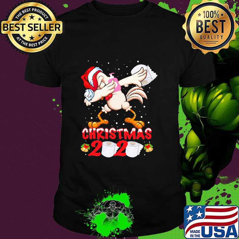Chicken Dabbing Wear Santa Hat 2020 Toilet Paper Covid 19 Christmas Shirt