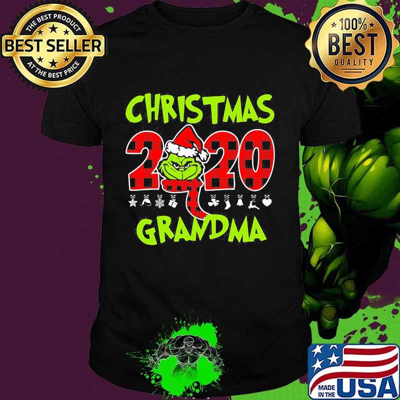Christmas 2020 Grandma Grinch Hat Santa Claus Merry Xmas Shirt