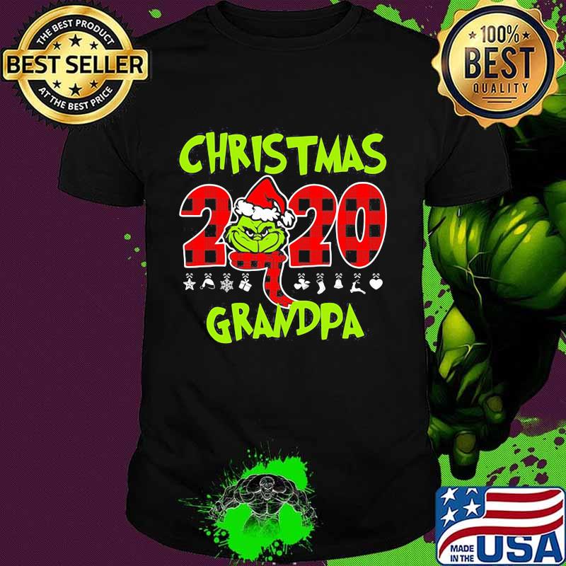 Christmas 2020 Grandpa Grinch Hat Santa Claus Merry Xmas Shirt