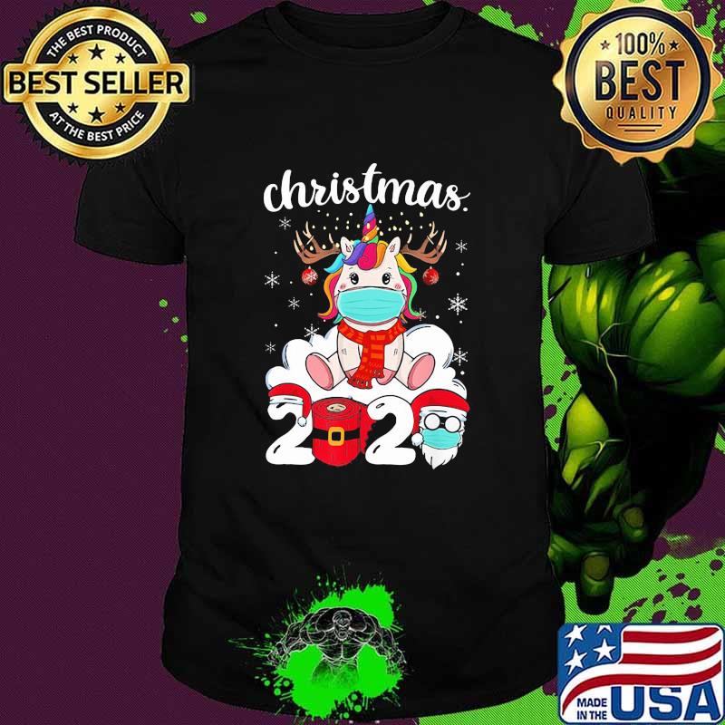 Christmas 2020 Santa Unicorn Reindeer Wear Mask Shirt
