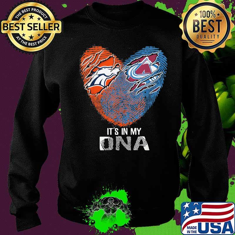 Colorado Avalanche And Denver Broncos It's In My Dna Nfl Football Heart Shirt Sweater Colorado Avalanche And Denver Broncos It's In My Dna Nfl Football Heart Shirt Sweater