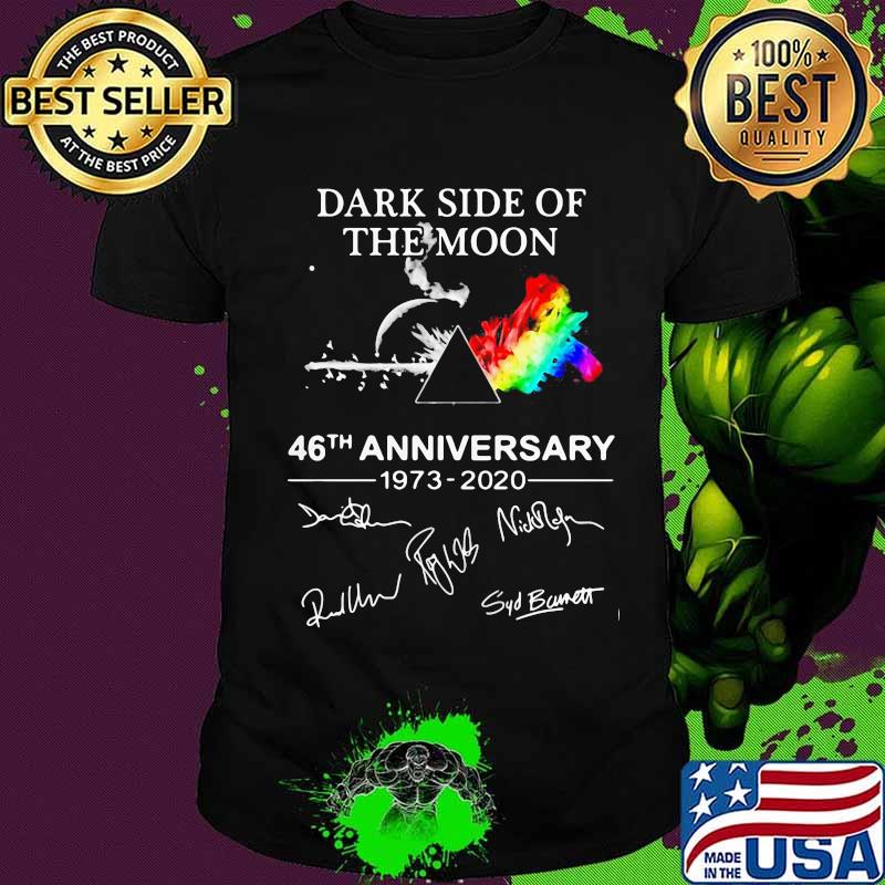 Dark Side Of The Moon 46th Anniversary 1973 -2020 Signuature Pink Floyd Lgbt Shirt