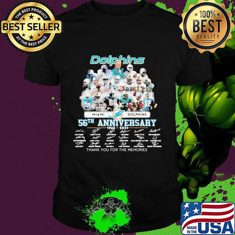 Dolphins Miami 56th Anniversary Thank You For The Memories Signature Football Shirt