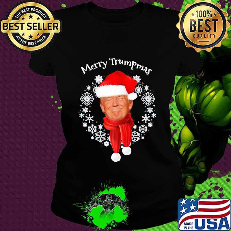 Donald Trump Merry Trumpmas Laurel Wreath Shirt Ladies tee Donald Trump Merry Trumpmas Laurel Wreath Shirt Ladies tee